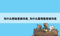 为什么网站老被攻击_为什么服务器老被攻击