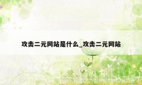 攻击二元网站是什么_攻击二元网站