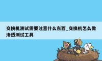 交换机测试需要注意什么东西_交换机怎么做渗透测试工具