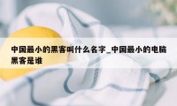 中国最小的黑客叫什么名字_中国最小的电脑黑客是谁