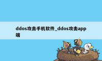 ddos攻击手机软件_ddos攻击app端