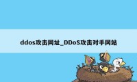 ddos攻击网址_DDoS攻击对手网站