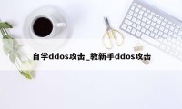 自学ddos攻击_教新手ddos攻击