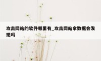 攻击网站的软件哪里有_攻击网站拿数据会发现吗