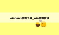 windows黑客工具_win黑客技术