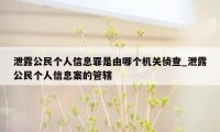 泄露公民个人信息罪是由哪个机关侦查_泄露公民个人信息案的管辖