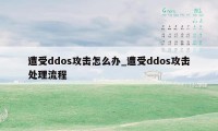 遭受ddos攻击怎么办_遭受ddos攻击处理流程