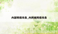 内部网络攻击_内网被网络攻击