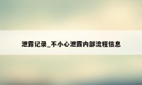 泄露记录_不小心泄露内部流程信息