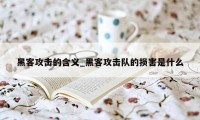 黑客攻击的含义_黑客攻击队的损害是什么