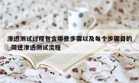 渗透测试过程包含哪些步骤以及每个步骤目的_简述渗透测试流程