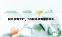 网络黑客大户_江苏网络黑客案件最新