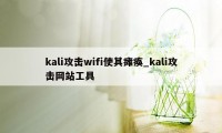 kali攻击wifi使其瘫痪_kali攻击网站工具