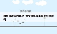 网络被攻击的表现_遭受网络攻击能查到是谁吗