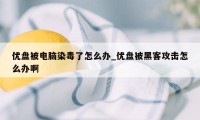 优盘被电脑染毒了怎么办_优盘被黑客攻击怎么办啊