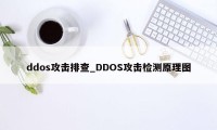 ddos攻击排查_DDOS攻击检测原理图