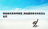 网站被攻击如何报警_网站遭到非法攻击怎么处罚