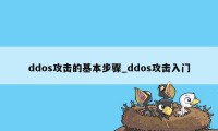 ddos攻击的基本步骤_ddos攻击入门