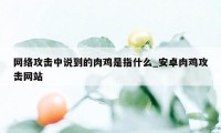 网络攻击中说到的肉鸡是指什么_安卓肉鸡攻击网站