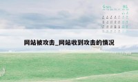 网站被攻击_网站收到攻击的情况