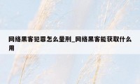 网络黑客犯罪怎么量刑_网络黑客能获取什么用