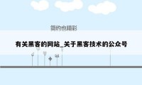 有关黑客的网站_关于黑客技术的公众号