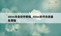ddos攻击软件教程_ddos软件攻击器免费版