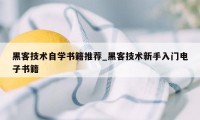 黑客技术自学书籍推荐_黑客技术新手入门电子书籍