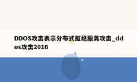 DDOS攻击表示分布式拒绝服务攻击_ddos攻击2016