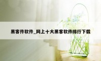 黑客件软件_网上十大黑客软件排行下载