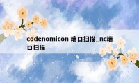 codenomicon 端口扫描_nc端口扫描