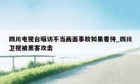 四川电视台暗访不当画面事故如果看待_四川卫视被黑客攻击