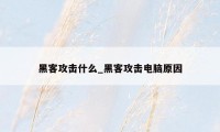 黑客攻击什么_黑客攻击电脑原因