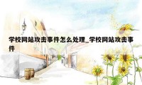 学校网站攻击事件怎么处理_学校网站攻击事件