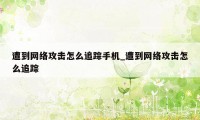 遭到网络攻击怎么追踪手机_遭到网络攻击怎么追踪