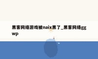 黑客网络游戏被naix黑了_黑客网络ggwp