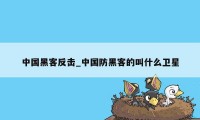 中国黑客反击_中国防黑客的叫什么卫星