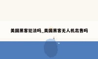 美国黑客犯法吗_美国黑客无人机出售吗