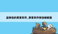 盗微信的黑客软件_黑客软件微信破解器