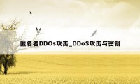 匿名者DDOs攻击_DDoS攻击与密钥