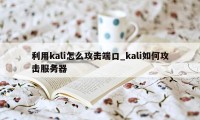 利用kali怎么攻击端口_kali如何攻击服务器