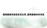 服务器被攻击后会怎么样_服务器被水坑攻击