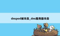 dnspod被攻击_dns服务器攻击