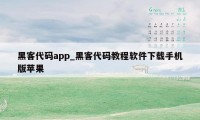 黑客代码app_黑客代码教程软件下载手机版苹果