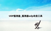UDP服务器_服务器udp攻击工具