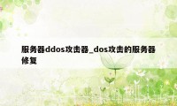 服务器ddos攻击器_dos攻击的服务器修复