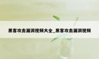 黑客攻击漏洞视频大全_黑客攻击漏洞视频