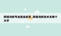 网络攻防专业就业前景_网络攻防技术去哪个大学