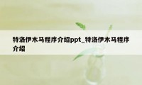 特洛伊木马程序介绍ppt_特洛伊木马程序介绍