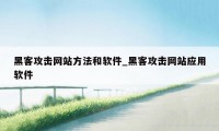 黑客攻击网站方法和软件_黑客攻击网站应用软件